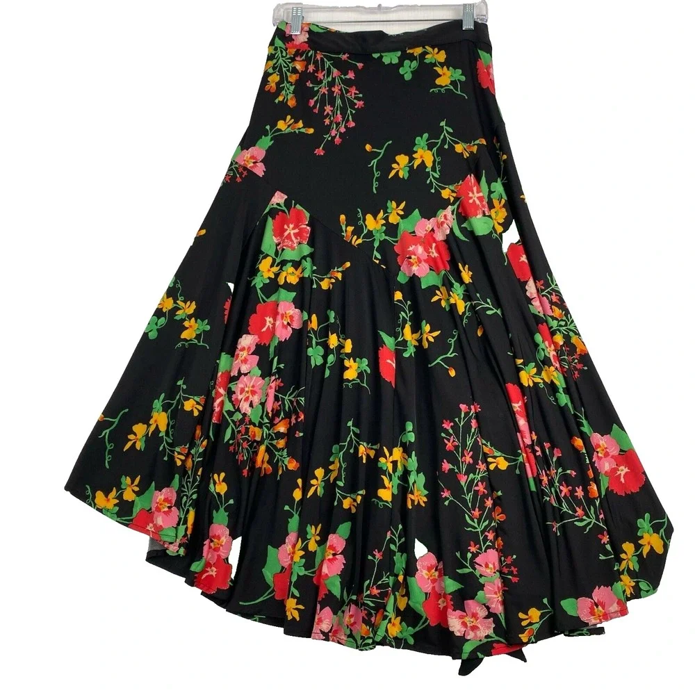 Cabi Midnight Women's Size M Floral Drama‎ Tie-Waist Wrap Skirt.Spring,resorts